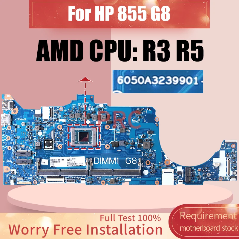 

Материнская плата для ноутбука HP 855 G8 6050A3239901 R3 R5 AMD