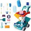 New Simulation Cleaning Tool Sweeping Toy Vacuum Cleaner Cleaning Kit Tool Trolley Baby Play House Housework Toys Gifts For kids 3