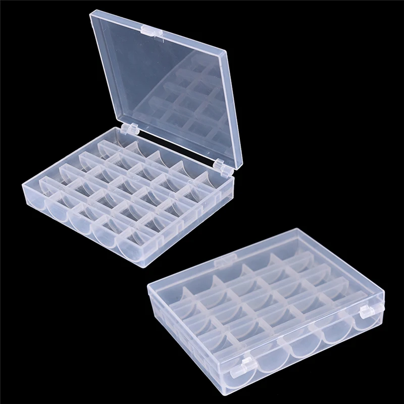 Storage Box Storage Container Plastic Storage Box 25 Spools Empty Bobbins Sewing Machine Bobbin Case Organizer Storage Plastic Box
