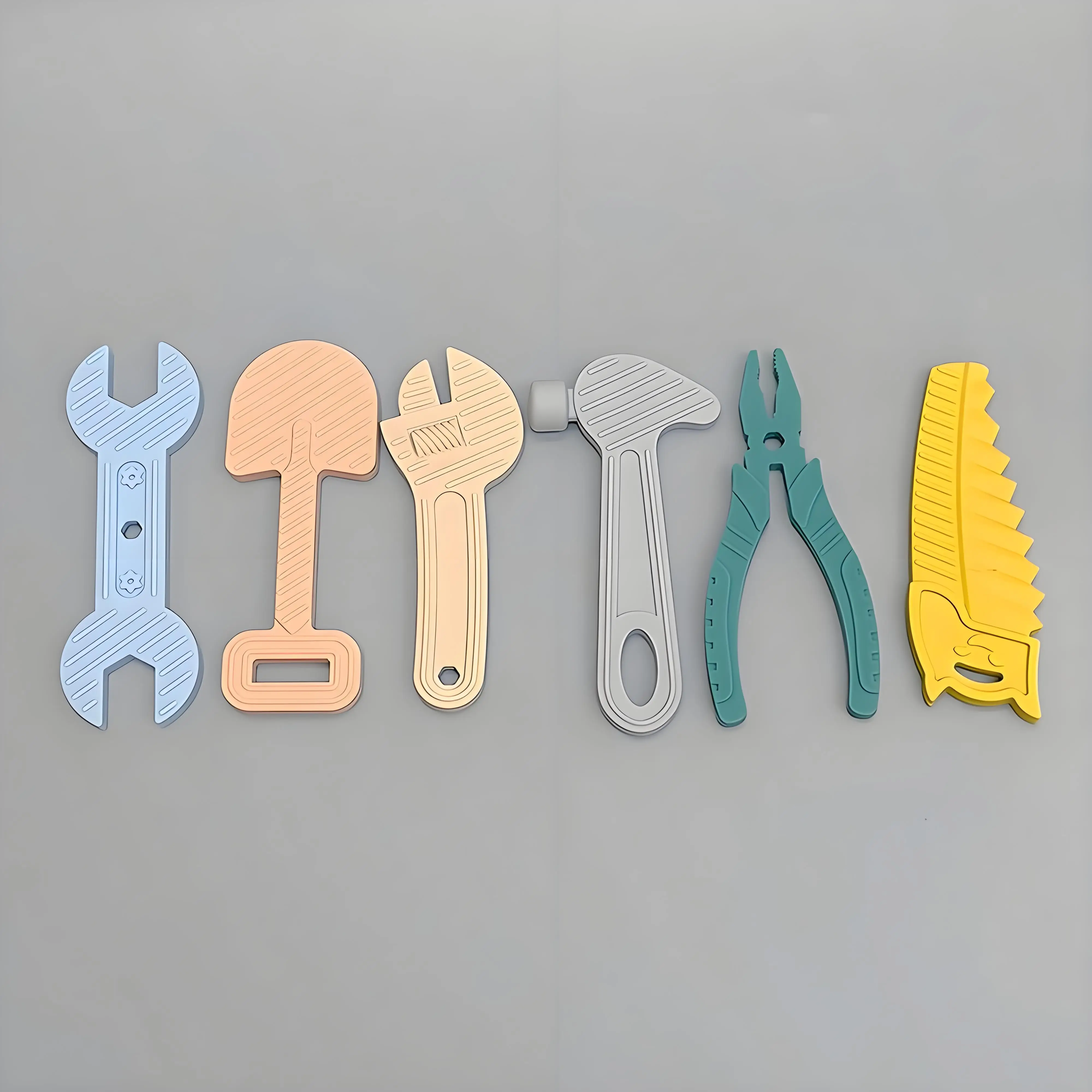 6pcs children's toys teething tools shaped silicone teething teethers for teething babies daily use 6pcs set multicolor mixing 2