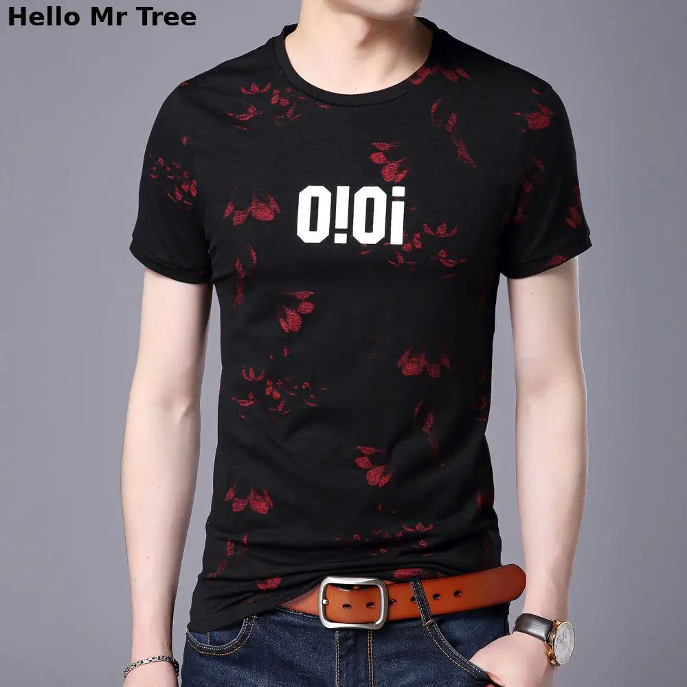 

Round Neck Tee Fashion Printing Short Sleeve T-Shirt Summer Sweat-Absorbing Youth Men Clothing Casual Tops