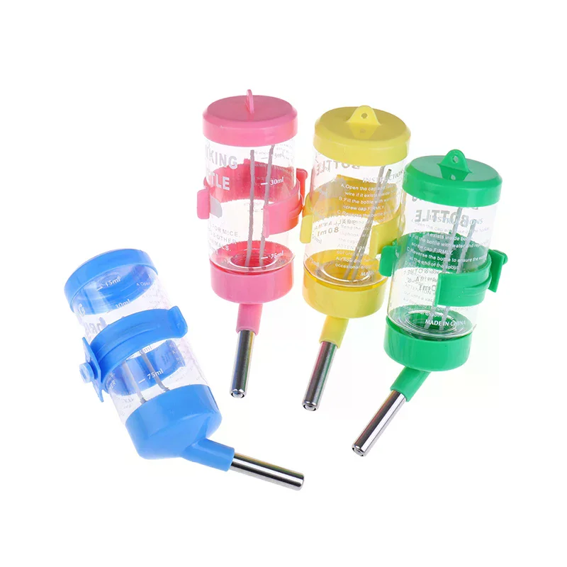 Plastic Hamster Drinker Water Bottle Dispenser Feeder Hanging Fountain