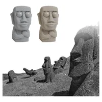 Stone man Releases Stress Toy Slowly Rebounds Soft Moai Statue Squeeze Eyes Interested Expression Relaxes Stress Children's Gift 2