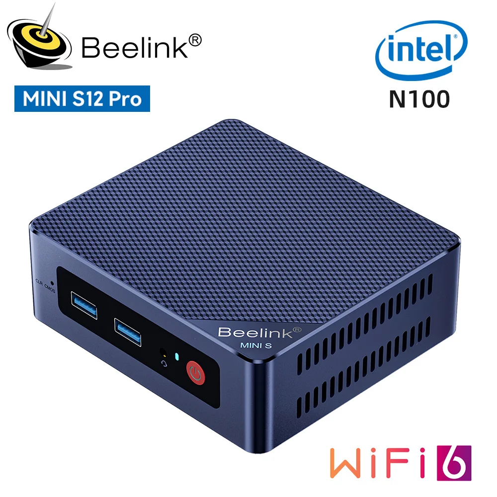 Beelink 미니 PC 데스크탑 게이밍 컴퓨터, S12 프로, 인텔 N100 NVME 미니 S12, 인텔 12 세대 N95, DDR4 8GB 256GB SSD