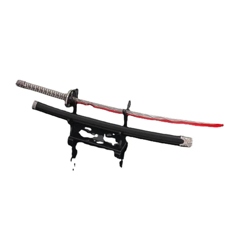 26cm Ring Game Rivers of Blood Sword Weapon Metal Medieval Weapon Keychain Model Game Samurai Weapon Model Birthday Gift Toys 6