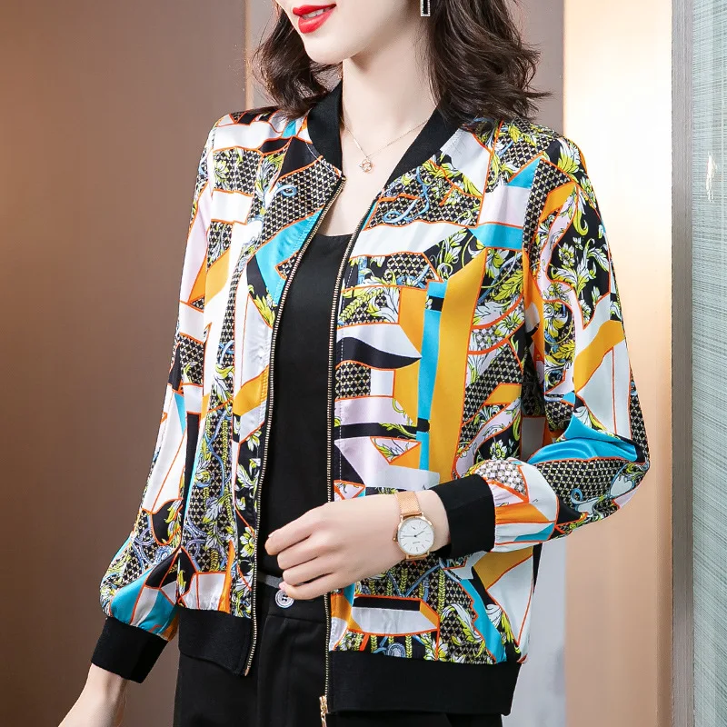 Women's Vintage Baseball Jacket Middle-Aged Mom Jacket Cardigan Spring and Autumn Clothing 2023