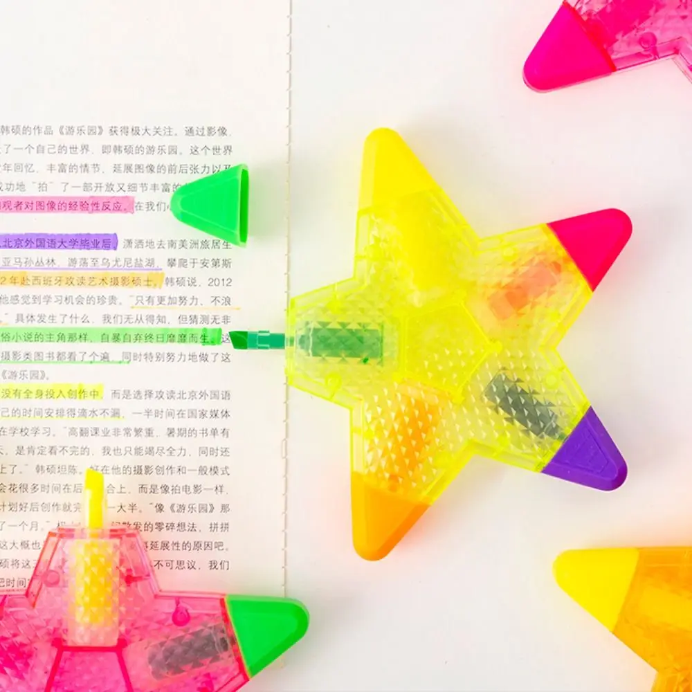 Five-pointed Star Highlighter Pen Graffiti Student Marker Pen Student Graffiti/Notes/Hand Accounting Stationery School Supplies