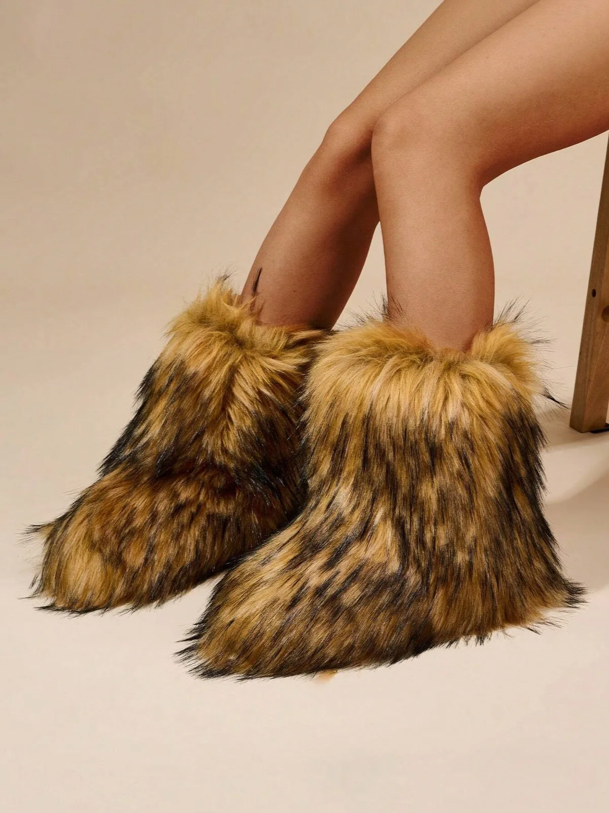 New Winter Faux Fur Lining Warm Casual Snow Boots, Fashion Mid-Calf Boots For Women, Christmas Vibe 4