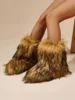 New Winter Faux Fur Lining Warm Casual Snow Boots, Fashion Mid-Calf Boots For Women, Christmas Vibe 4