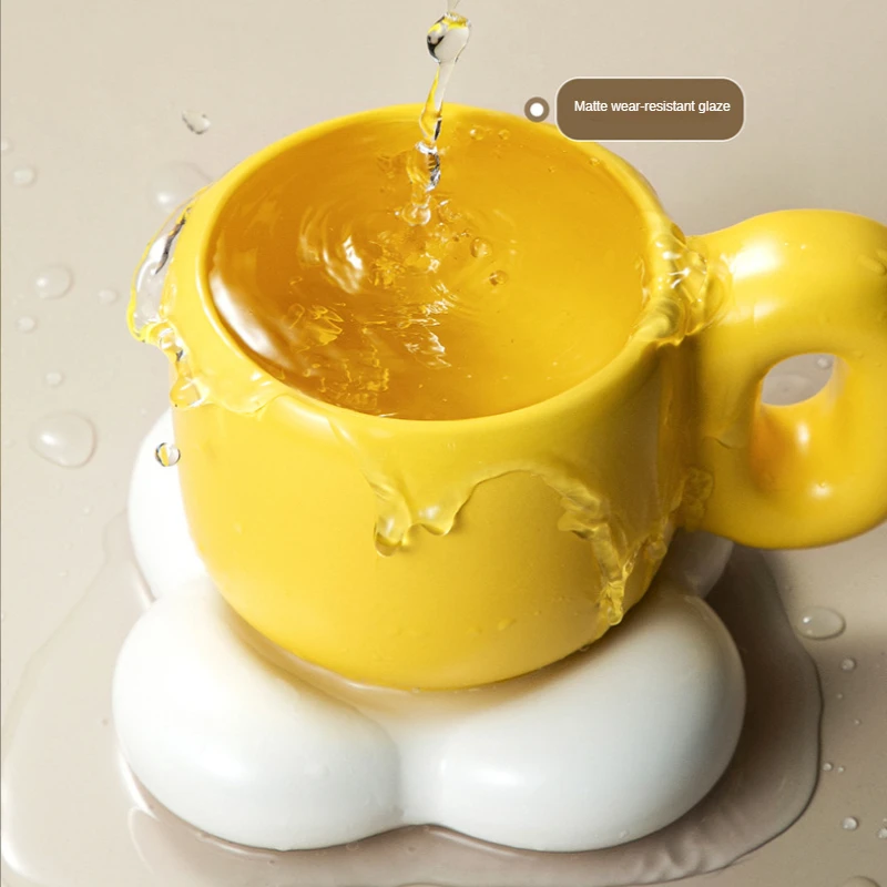 

Creative Home Decoration Handmade Cup Petal Plate Personalized Ceramic Cup Saucer Coffee Tea Milk Cake