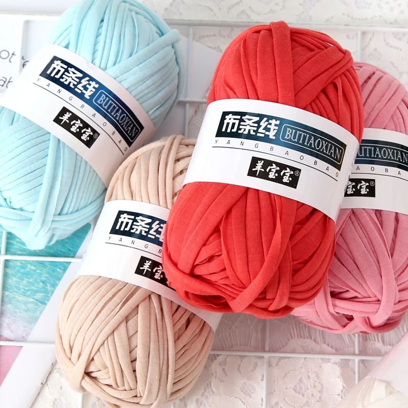 Description Picture 3 of item1pc 100g Thick Yarn Soft Colored Cloth Yarn for Hand Knitting Woven Bag Carpet DIY Hand-knitted Yarn