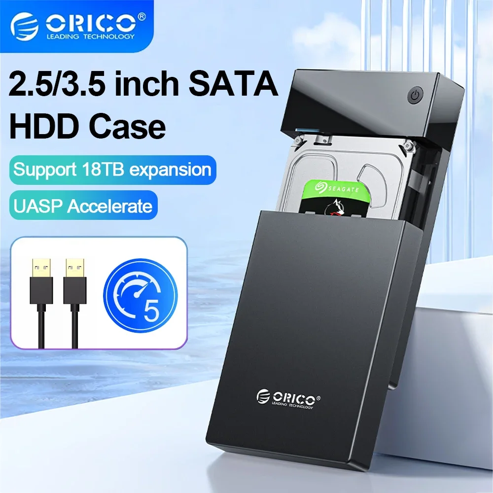 Orico-gabinete de Disco Rígido Portátil Sata para Usb3.0 Estojo 3.5 Hdd Potência Interna 12v Suporte 12tb 35 Ssd Uasp para pc tv Ps4