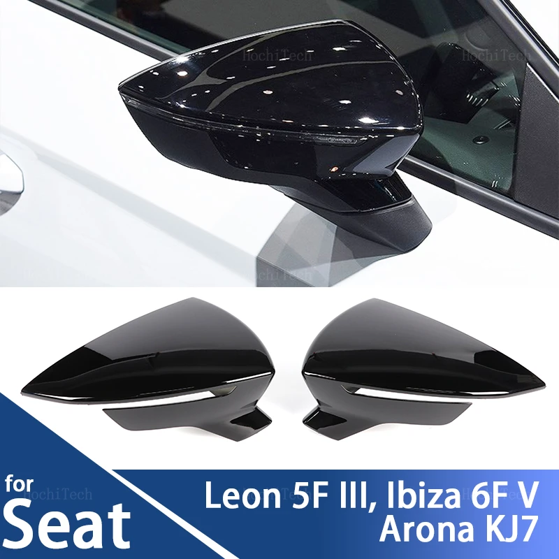 Gloss Black Carbon Look Car Side Rearview Mirror Cover Accessories