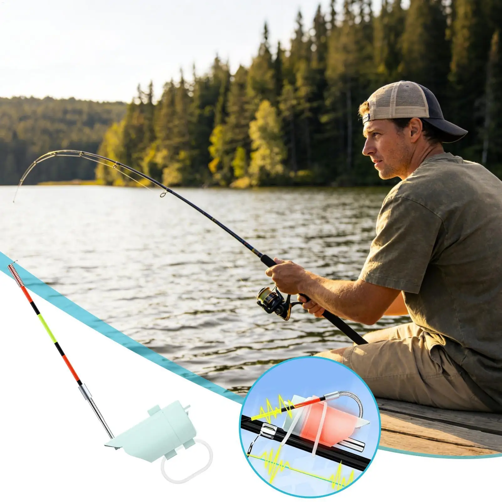 Enhanced Night Fishing Alert System with LED Light & Buzzer - High Sensitivity Detection and Anti-False Alarm Technology