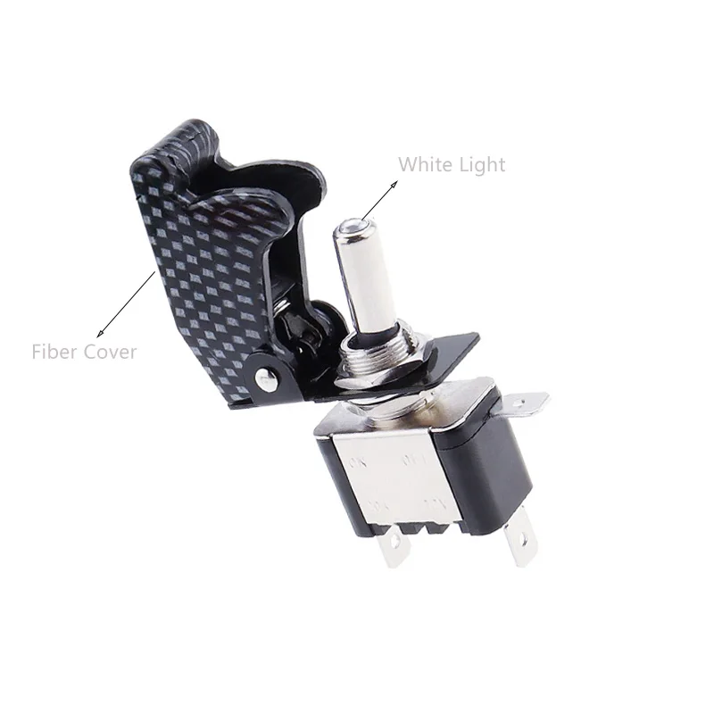 LED 토글 스위치 조명 토글 스위치 제어 ON/OFF + 항공기 미사일 스타일 플립 업 커버 XW, 20A, 12V, 신제품