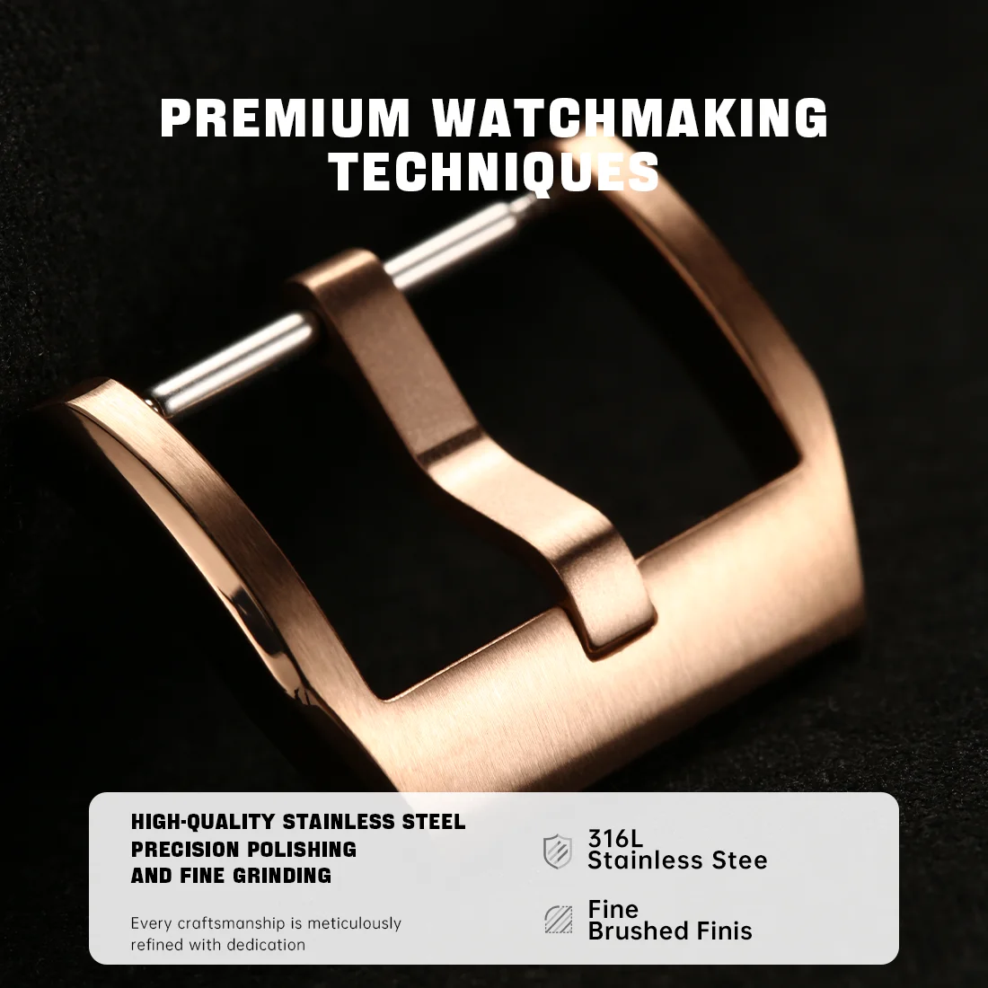 Maikes Elegant Rose Gold Stainless Steel Watch Buckle Clasp