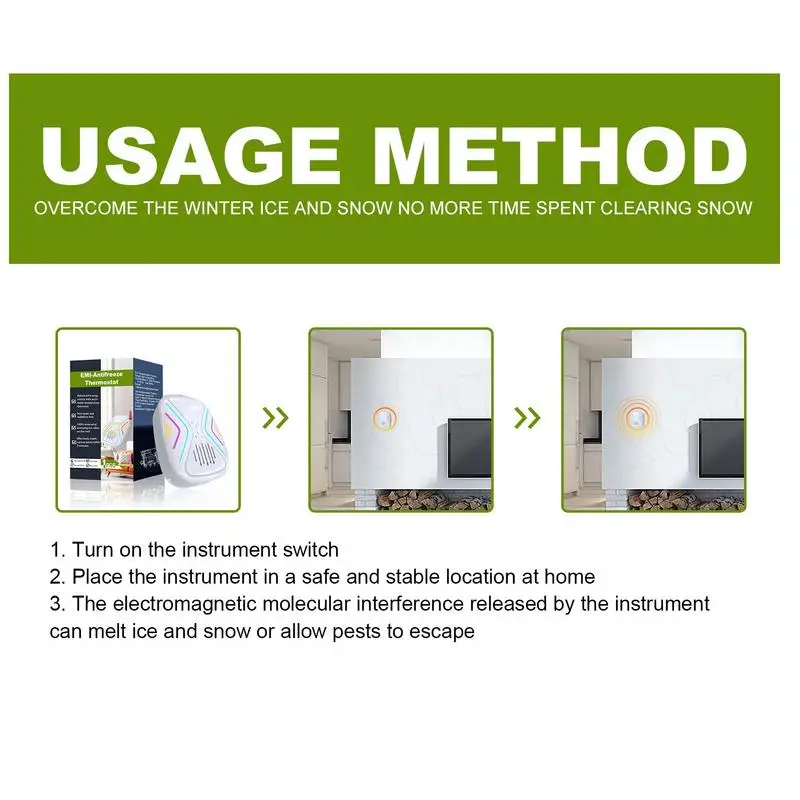 Electromagnetic Snow Removal Self-Heating Safe Electromagnetic Molecular Antifreeze Thermostat Microwave Molecular Deicer For