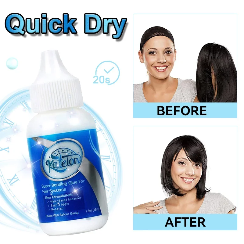 Waterproof Lace Front Wig Glue for Wigs Transparent Lace Adhesive for Hair Replacement Strong Hold Bonding Glue+Glue Remover