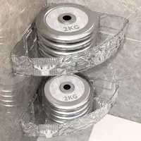 Durable Punch Free Bathroom Storage Rack Plastics Water Ripple Wall Storage Rack Thickening Shower Gel Storage Rack Bathroom 2