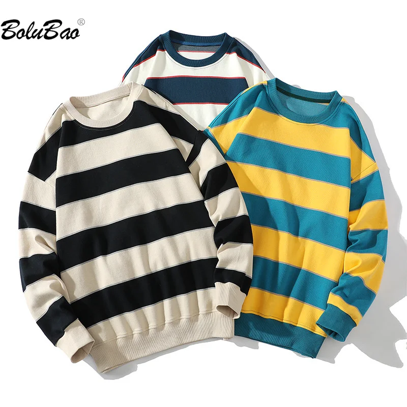 

BOLUBAO 2023 Casual Hoodie Sweatshirt Men Striped Slim Trend Top High Quality Design Selling Fashion Hoodie Sweatshirt Men