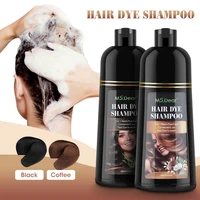500ml Organic Natural Fast Hair Dye Black Shampoo Plant Essence Black Hair Color Dye Shampoo For Cover Gray White Hair 5