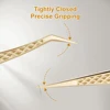 Lashtalk Precision Fiber Tip Tweezer Eyelash Extensions Diamond Grip Anti-Slip Premium Gold Stainless Steel Makeup From Nagaraku 3