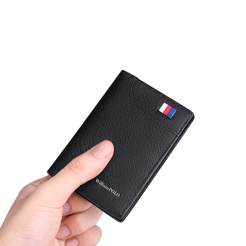 

WILLIAMPOLO New Men's Wallets Thin Male Wallet Card Holder Cowskin Soft Mini Purses New Design Vintage Men Short Slim Wallet