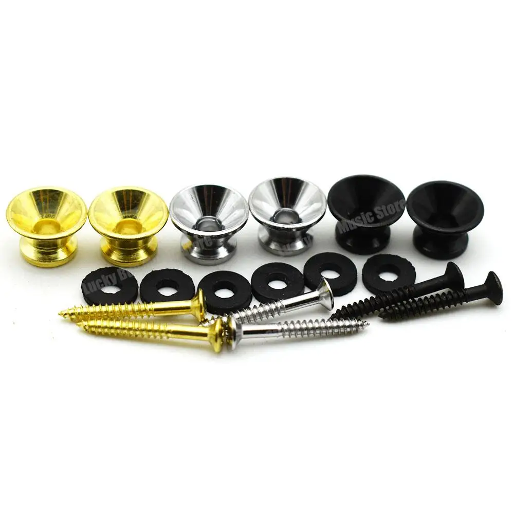 4pcs Guitar Strap Lock Locking Pegs Pins Metal End Strap Button for Acoustic Classical Electric Bass Guitar Ukulele