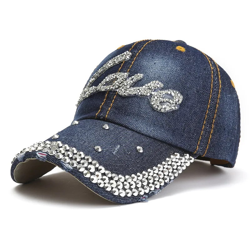 Baseball Cap Women Rhinestone Letter Summer Sunshade
