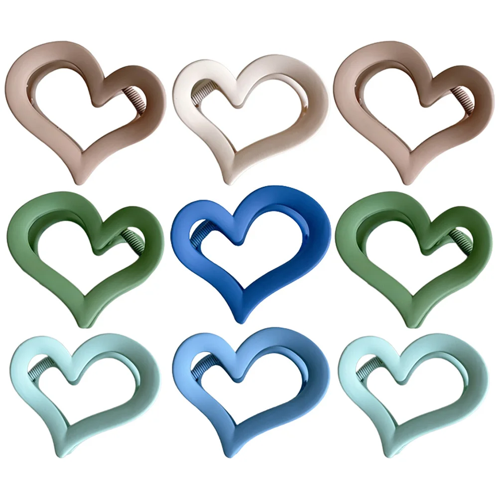 

9Pcs Heart Hair Clips Hair Claw Clips Strong Hold Hair Claw Clips for Thick and Thin Hair