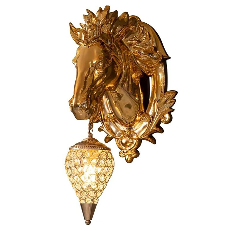 Light Luxury Resin Horsehead LED Wall Lamp 6