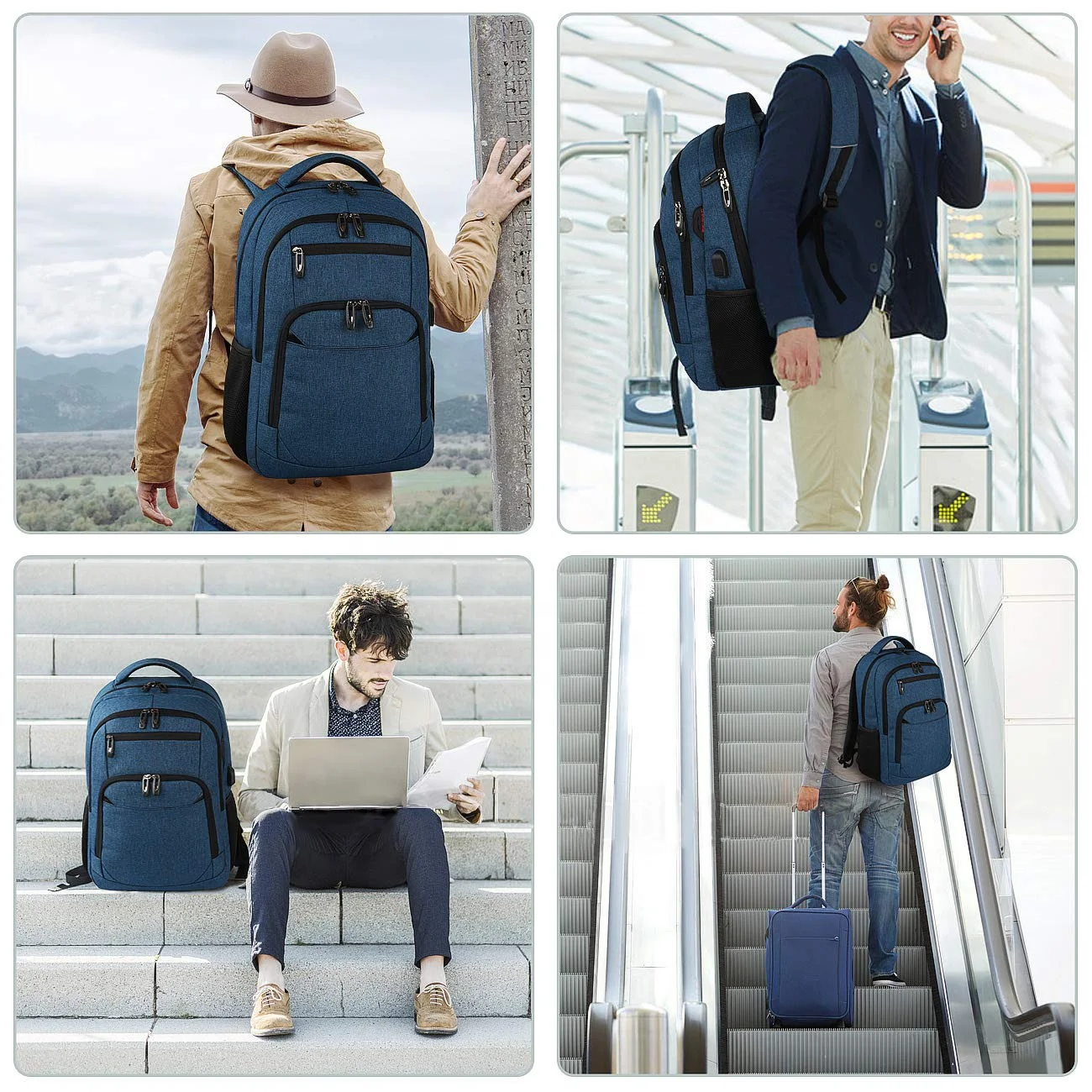 Travel Backpack Office Computer Bag Laptop Backpacks School Bags with Usb Daily Life Waterproof Laptop Bag