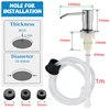 Kitchen Sink Liquid Soap Dispenser Pump 500ML Stainless Steel Liquid Soap Bottle Sink Mount Hand Pressure Soap Dispenser Bottle 6