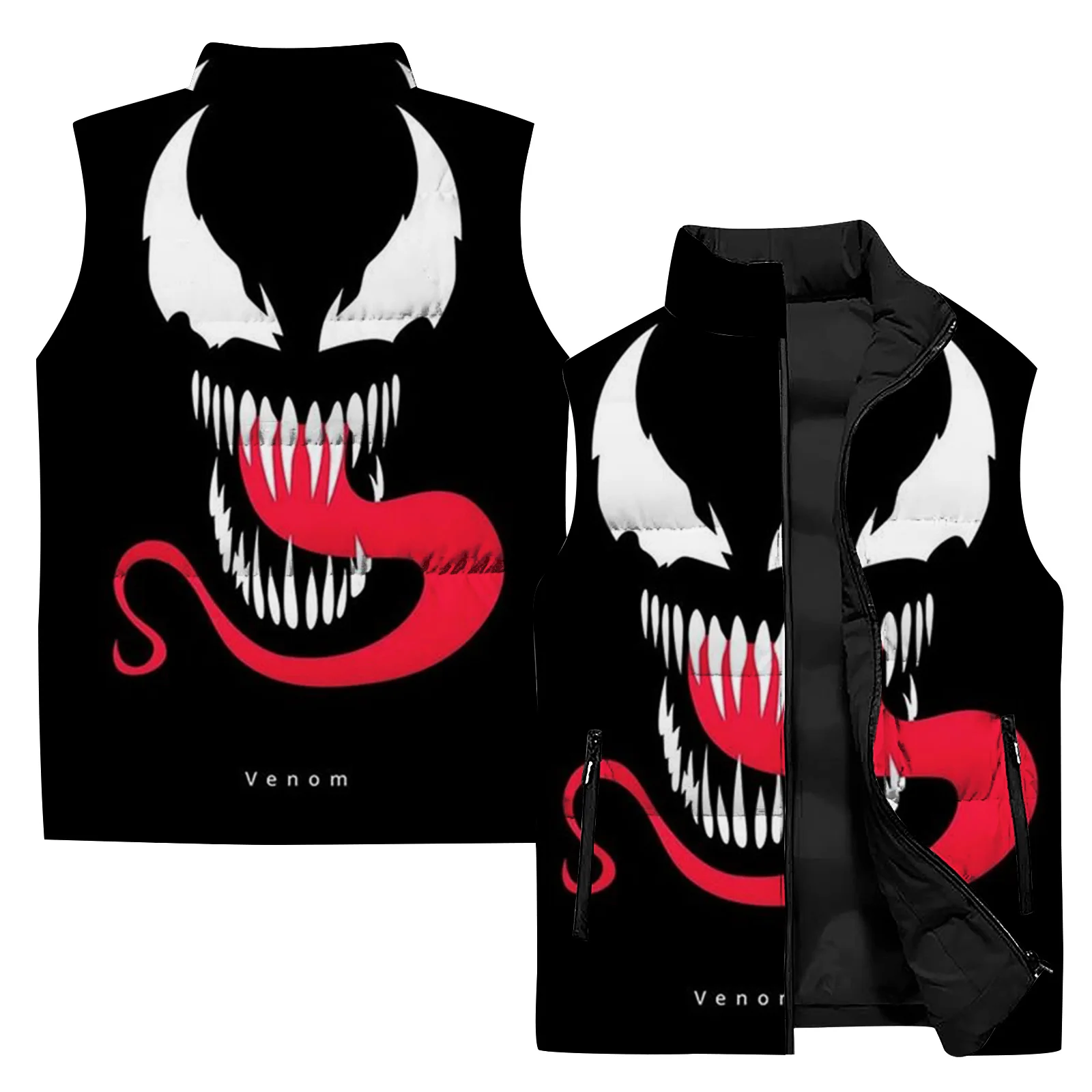 thumbnail image 1 of Chaleco cálido de estilo nuevo 2024 para hombre, con algodón y estampado de araña venenosa gruesa, ropa para hombre, abrigos de invierno con calefacción, 1 of 5