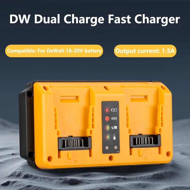 듀얼 포트 충전기 빠른 휴대용 미국/EU/영국/AU 플러그 Dewalt 18V-20V 리튬 배터리 DCB202 DCB204 DCB206 DCB207 DCB203