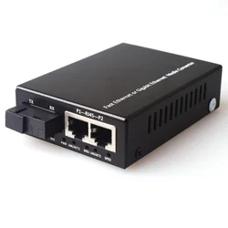 Transceptor de fibra óptica, interruptor fotoeléctrico Gigabit 1 óptico 2