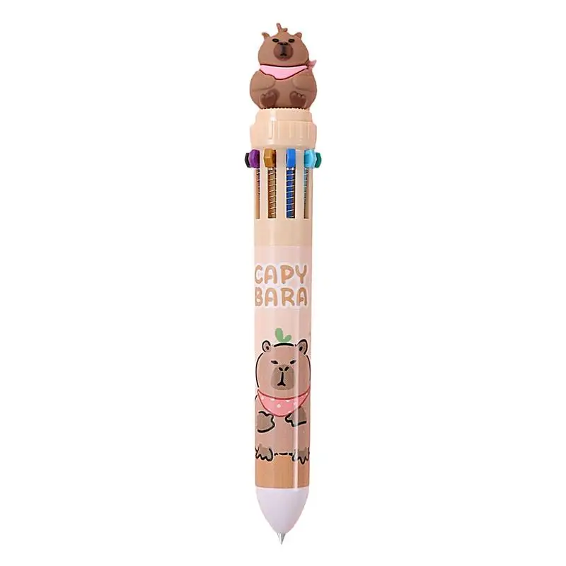 1Pc Capybara Animals 10 Colors Ballpoint Pen School Office Writing Supplies Cute Pens Stationery Office Accessories