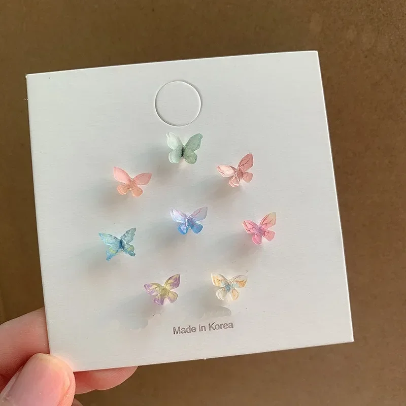 Boucles d'Oreilles Papillon Simples et Colorées pour Femme, Mini, Mignonnes, Hypoallergéniques, Bijoux de ix 1