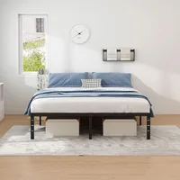 Metal Bed Frame,Queen Size Bed Frame with Storage Space,Heavy Duty Sturdy Mattress Foundation 2