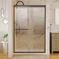 44-48" W x 72" H Semi-Frameless Sliding Shower Door, Bathroom Glass Shower Door with 1/4 (6mm) Clear SGCC Tempered Glass 1