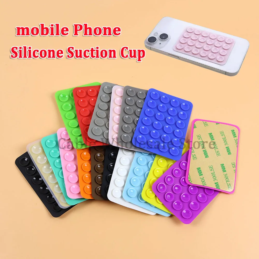 Silicone Suction Phone Holder Multifunctional Suction Cup Mat Wall Stand Anti-Slip Single Sided Case Mount Back Stickers