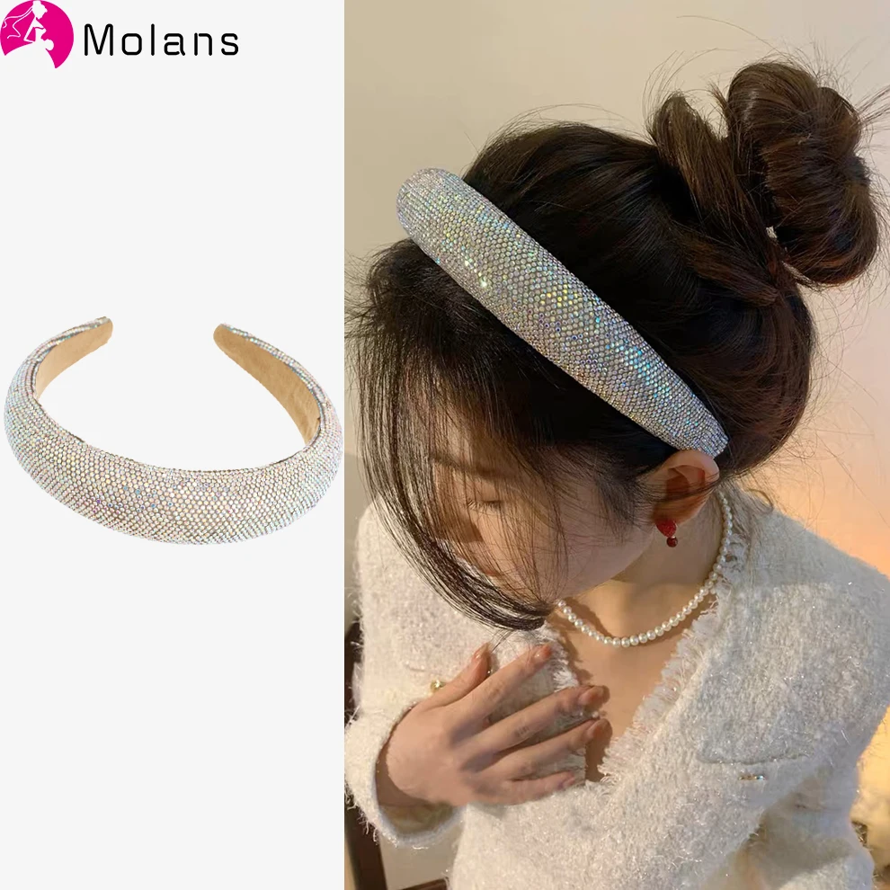 

Molans Fish Scale Sequins Padded Headband For Women Fashion Thick Hair Hoop Hairband Viscose Fiber Headbands