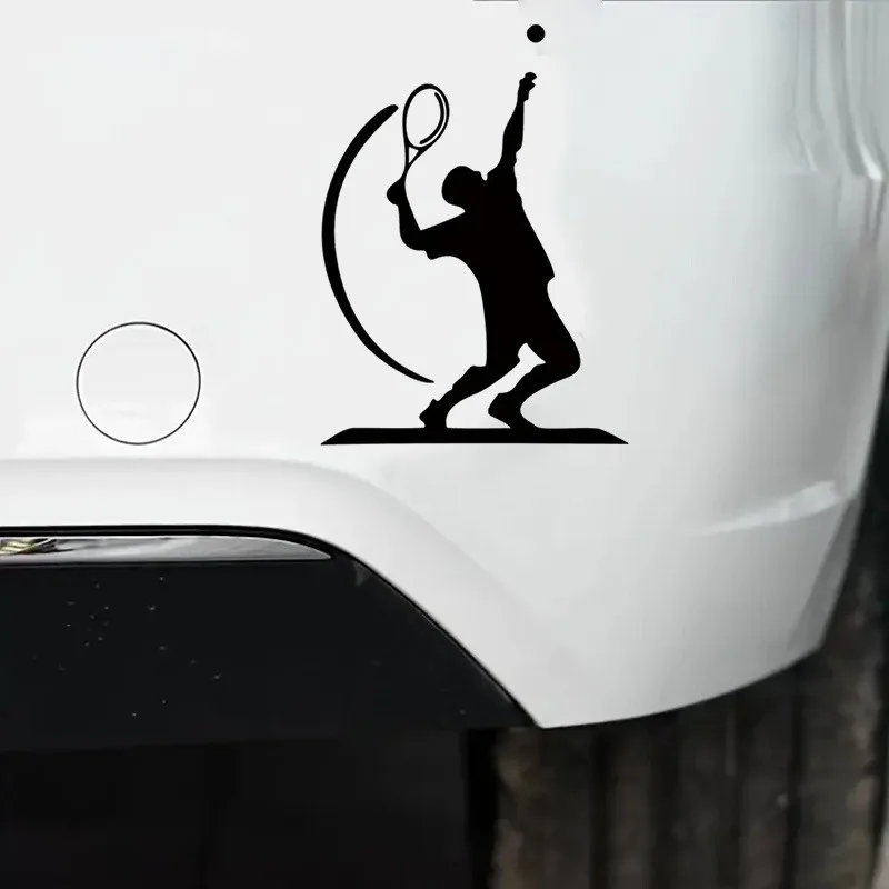 Adesivi per auto a tema tennis, creativi in vinile, per carrozzeria e finestrini, decorazioni auto - immagine 4
