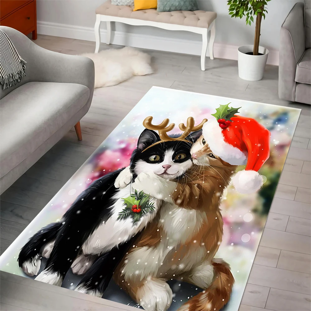 

CLOOCL Christmas Animals Carpet Funny Cute Cats 3D Printed Floor Mats Carpets for Living Room Home Decor Alfombras Dropshipping