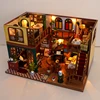 DIY Wooden Miniature Model Kit European Villa Casa 3D Puzzle Dollhouse With Furniture Lights Home Decor House for Friends Gifts 2
