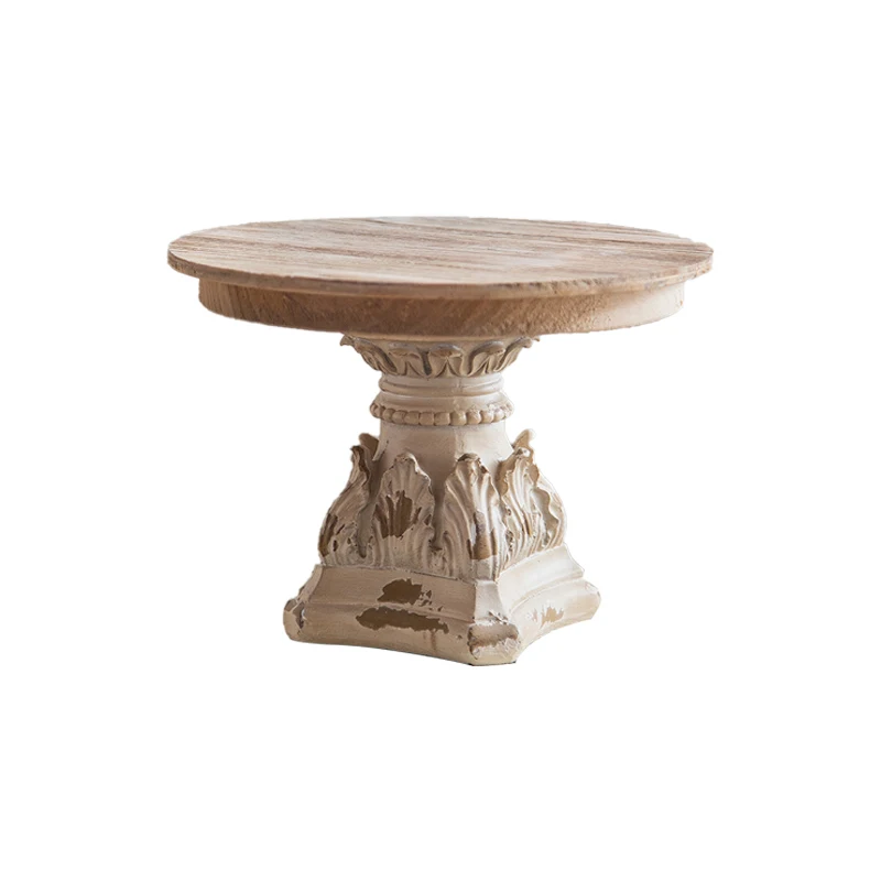 Fruit tray Distress Wooden Pendant wedding ornaments Weathered White Risers Carving Column dessert display stand