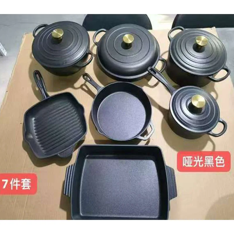 Benutzerdefiniertes Logo Mini Oval Sauce Kochtopf Set Antihaft-Gusseisen Emaille Dutch Oven Induktionsboden Modernes Metallkochgeschirr