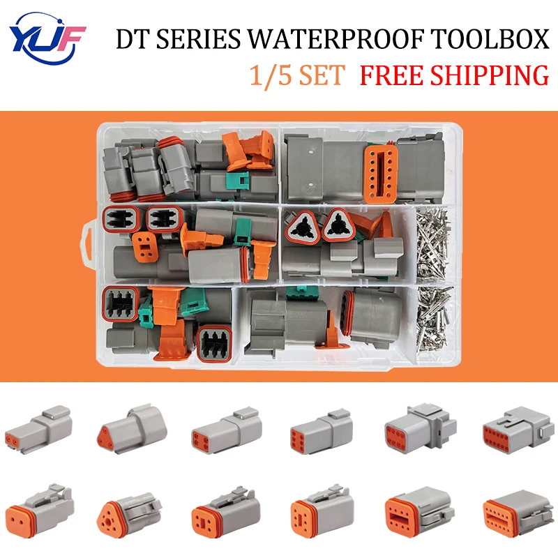 250pcs Deutsch Dt Series Waterproof Wire Connector Kit Dt06-2/3/4/6s