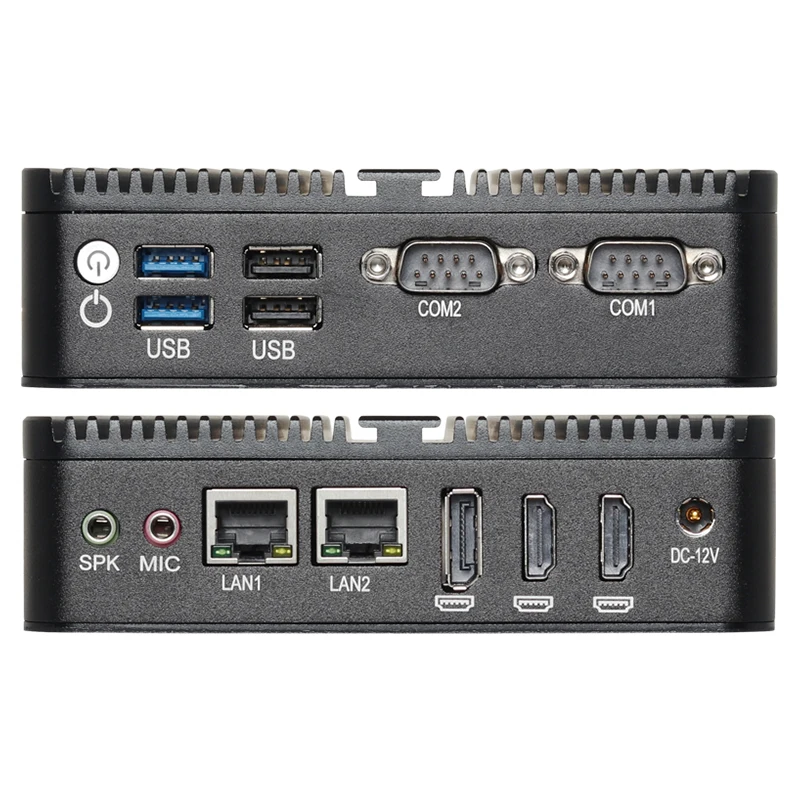 Embedded Fanless Mini Pc Intel Celeron J6412 Ddr4 M.2 Nvme Ssd Dual Gigabit Ethernet 2X Com Rs232 3X Display Finestre 11 Ubuntu
