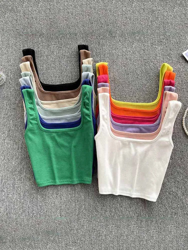 Tank Top Women Sexy Backless Y2k Top Slim Fit Bottoming Blouse Solid Crop Top Sleeveless Camis Mujer 1 Tank Top Women Sexy Backless Y2k Top Slim Fit Bottoming Blouse Solid Crop Top Sleeveless Camis Mujer